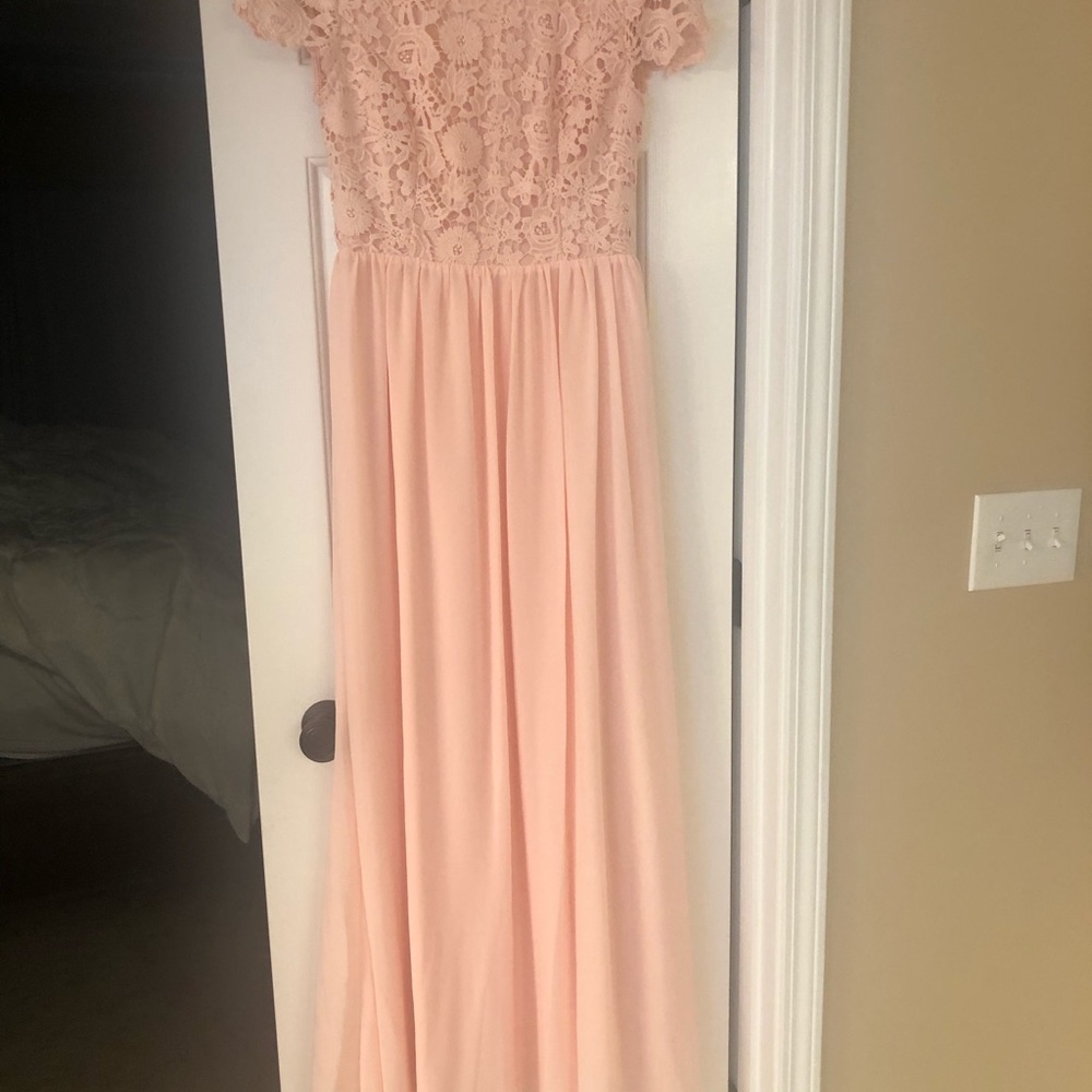 Lulus Pink empire waste long dress